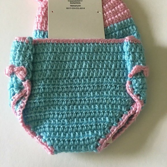 Hand Crocheted Hat And Diaper Cover Owl Sz 0-9 Months Infant Baby Photo New - Picture 8 of 12